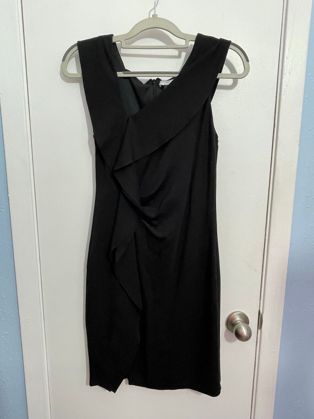 H By Halston Dress Size 2 Black Cocktail Ruched Ruffled Whimsygoth Cocktail